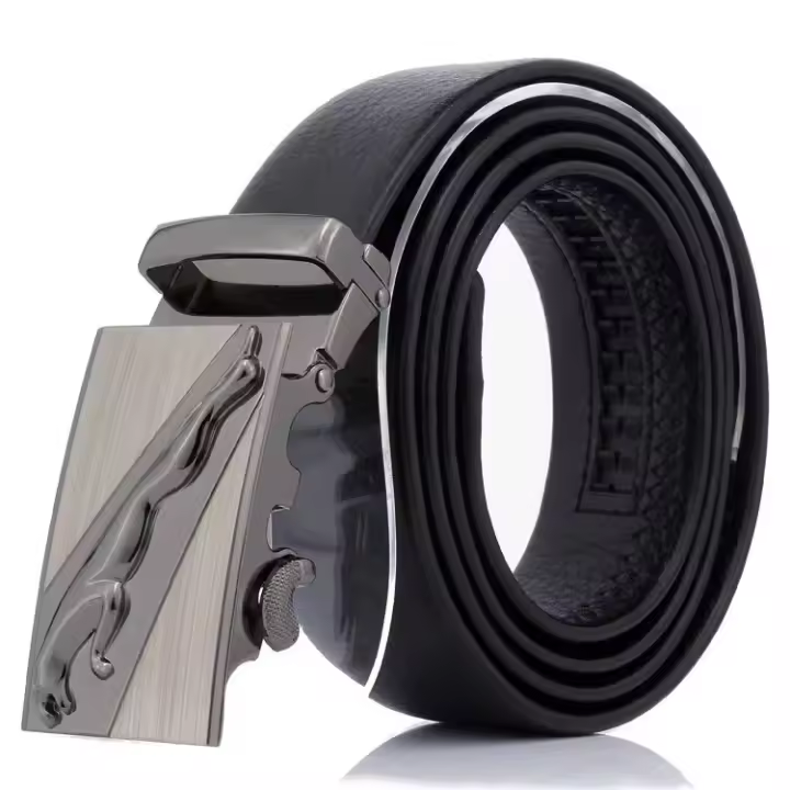 Cinturón de Cuero de Lujo para Hombres Hebilla Automática Diseño de Negocios de Moda - 1