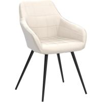Comedor Nordicas Estilo Vintage Juego de 2, Silla de Cocina Silla Tapizada con Reposabrazos Tapizadas en Terciopelo, Estructura de Metal, Crema BH93cm-2 - details 3