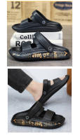 Sandalias para hombres nueva tendencia ligera suave cómoda parte inferior gruesa que aumenta el exterior impermeable antideslizante toboganes de playa conducción zapatillas de doble uso para hombres - details 7