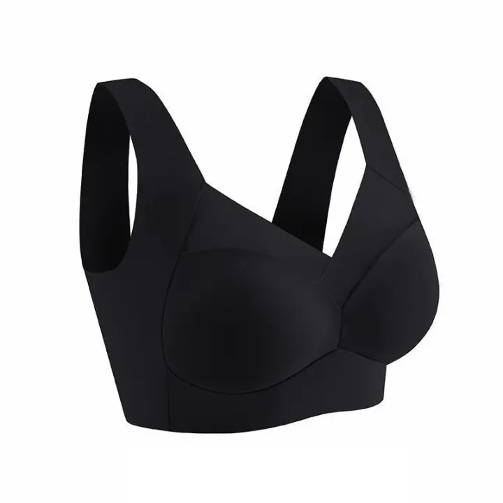 Sujetador De Deporte Para Mujer Talla Grande En Lentejuelas Sin Costuras Transversales Sin Aros Top Sin Apoyo Wireless - 1