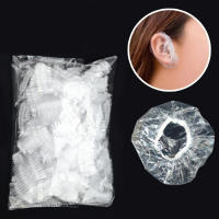Orejeras desechables impermeables para salón de belleza, gorros protectores para las orejas, transparentes, para baño y ducha, 100 piezas - details 0