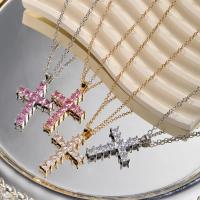 Nuevos Colgantes de Moda Colgante de Cruz de Jesús de Cristal Multicolor Dorado para Mujer - details 2