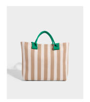Bolso de Mano de Rayas Nuevo Bolso de Moda para Mujeres Bolso Tejido de Gran Capacidad - details 17