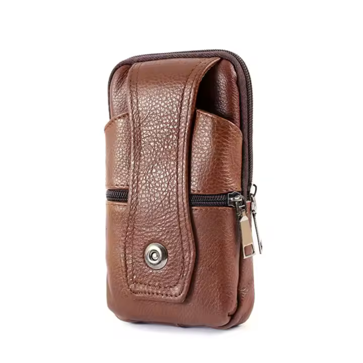 Bolso cruzado de gran capacidad Ricinera multifuncional para móvil Hebilla marrón - 1