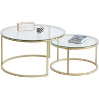 Conjunto de Mesa de Centro Redondo de Madera Tables de Café y Té-Claro - details 29