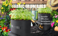 Paquete de 2 bolsas de cultivo de 20 galones, bolsa de cultivo de patatas no tejida resistente con 2 asas resistentes y 2 ventanas, bolsa de cultivo de plantas engrosada para patatas, tomates, flores y plantas vegetales - details 1