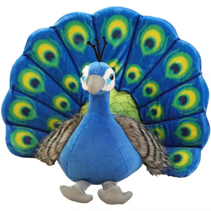 Juguete de Peluche de Pavo Real Muñeco Relleno de Animal Estilo Pavo Real para Regalo de Cumpleaños, Decoración del Hogar Juguetes y Juegos - 1
