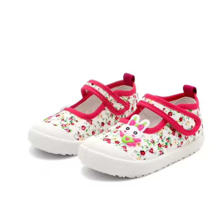 Zapatos deportivos de lona suave para niña, dibujos animados de conejo, zanahoria, estampado - 1