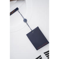 Camiseta Deportiva de Algodón Puro para Hombres Cuello Redondo, Estampado de Logo Delantero, Estilo Básico Casual para el Verano - details 6