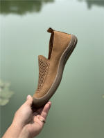 Zapatos de cuero de los hombres de cuero genuino hueco transpirable retro zapatos casuales suela suave un pedal perezoso versátil tacón plano zapatos Doudou - details 6