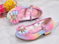 Zapatos de cuero de princesa con diamantes de imitación para niñas, zapatos de tacón alto con purpurina para baile, lentejuelas de moda, zapatos de fiesta de boda para niños - details 1