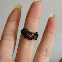 Anillos Góticos Vintage de Rosa Para Parejas Acero Inoxidable Apertura Irregular Joyería Y2k - details 7
