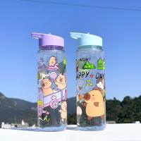 Conveniente botella de agua de 800ml, taza con pajita a prueba de fugas impresa Capybara, taza deportiva portátil de gran capacidad para viajes al aire libre - details 3