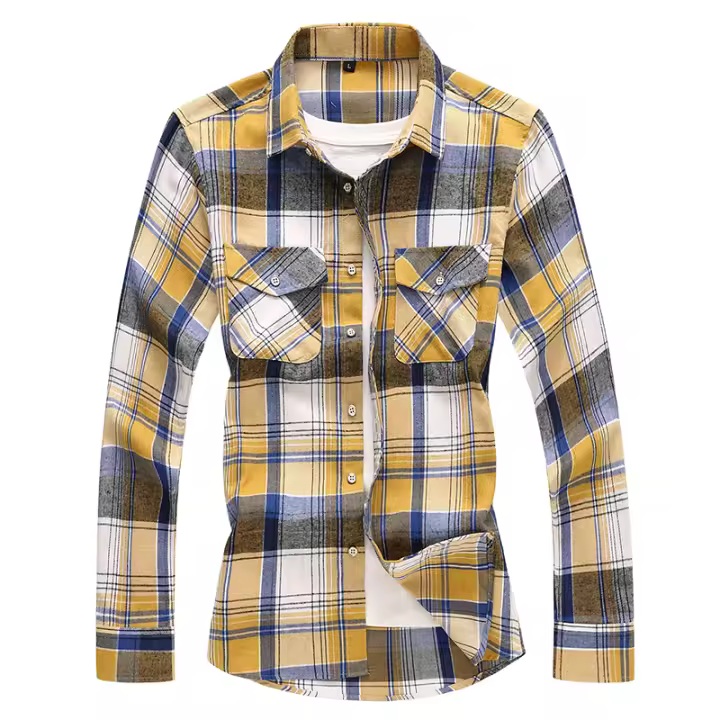 Camisas informales a cuadros para hombre, camisas clásicas de manga larga, camisas de vestir a la moda, 7XL, otoño - 1