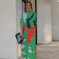 Ropa de mujer 2025 otoño e invierno nueva moda casual estampado vestido camisero suelto para mujer - details 5