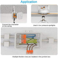 Miniconector de Terminal de Cable reutilizable para el hogar, abrazadera de bloque de alambre, para Conectores eléctricos, 75 piezas, 221 - details 4