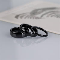 Tigrade-Anillo de cerámica cepillada para hombre y mujer sortija de boda color negro mate talla grande 4/6/8mm de ancho - details 5