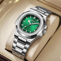 Nuevo Reloj con banda de acero y calendario luminoso de cuarzo para hombre con diseño de loro - details 5