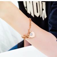 Pulsera con dije de corazón para mujer – Joyería de acero de titanio estilo INS con cierre OT – Minimalista y elegante - details 1