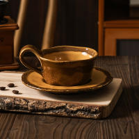 Juego de taza de café y platillo de cerámica con estampado de leopardo japonés retro ins té de la tarde creativo taza de café con leche creativa - details 6