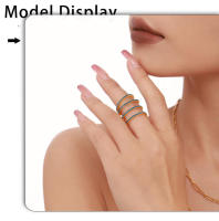 Accesorios estético de anillo de Dedo Fino para Mujeres exquisitas Joyas de Boda de anillo de Arco Iris de ZIRCON para Mujeres - details 3