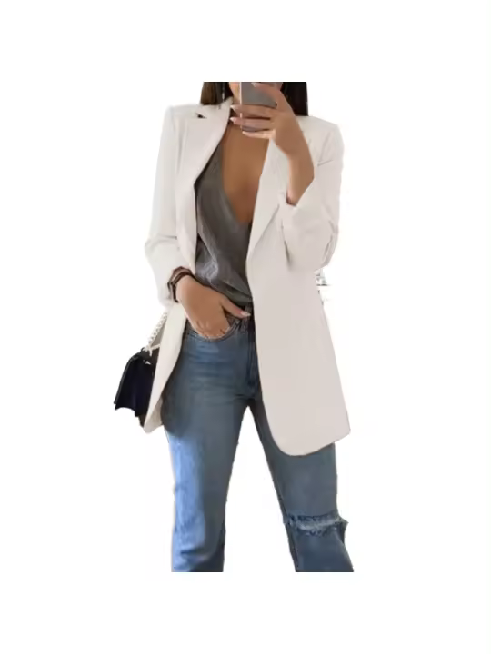 Chaqueta de Polo de Cuello Delgado Estilo Europeo Americano Casual Moda de Primavera Otoño 2024 - 1