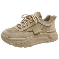 Invierno Cuero Plata Chunky Zapatillas Chunky Suela Deluxe Zapatos Mujer Encaje Sobre Zapatillas 2025, aumento de la altura - details 1