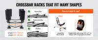 SucceBuy Portaequipajes para Kayak J-Bar, Portaequipajes de Montaje Superior Suave para Kayak, Tabla de Surf, Canoa, SUP, Esquí, SUV, Camión, 1 Kayak, Acero de aleación - details 2