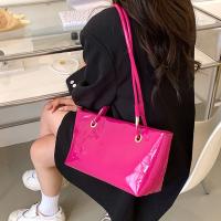 Bandolera de cuero de charol elegante, bolso de gran capacidad de estilo coreano dulce para las axilas, bolso de mano liso de Color sólido para ir al trabajo al aire libre - details 24