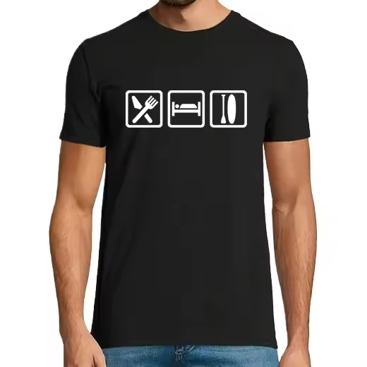 comer dormir pararse remando,Camiseta de Pádel Divertido, ropa para exteriores - 1