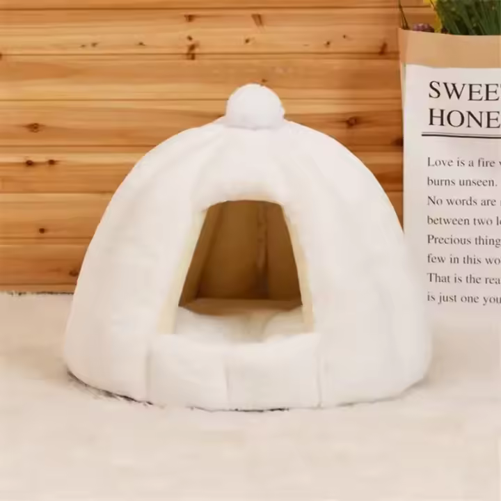 Cama Suave para Mascotas Calientes de Invierno Nido de Kennel Extraíble para Perros y Gatos - 1