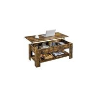 Mesa de Café Elevable con Cajón Estilo Moderno para Sala Patas de Madera Maciza - details 7