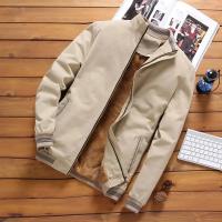 Autumn And Winter New Men's Fashion Aviator Jacket Fleece Thickened Warm Baseball Jacket Solid Color Zipper Large Size Top M-5XL - details 1