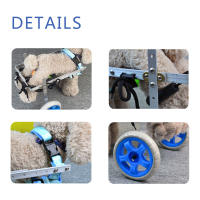Silla de ruedas para perros con discapacidad, elevador de extremidades traseras para mascotas, carrito de aleación de aluminio, Osito de pelo dorado, asistencia para piernas traseras, soporte para ejercicio, andador - details 18