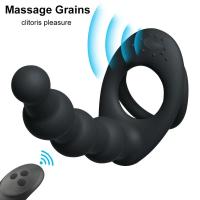 Anillo Vibrante Leten de 10 Velocidades Doble Penetración Estilo Erecta y Análgico con Cuerda de Coñejo y Plug de Glúteos Juguetes Sexuales para Pareja para la Salud y el Placer - details 4