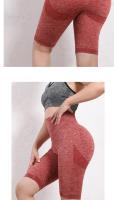 Pantalones cortos deportivos de Yoga para mujer, pantalones deportivos sin costuras de secado rápido, ropa deportiva de cintura alta, pantalones cortos elásticos transpirables para entrenamiento y correr - details 12