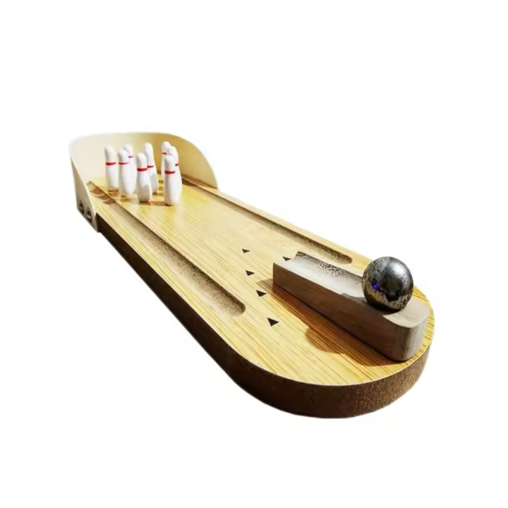 Mini juegos de mesa de bolos de madera, juguetes innovadores, juegos de mesa de madera maciza - 1