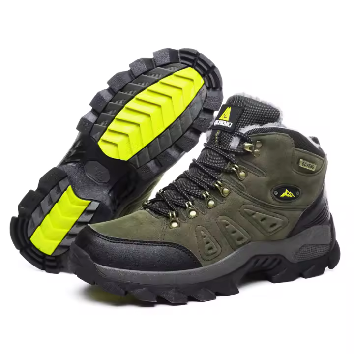 Botas de senderismo para pareja, cálidas, con forro de piel, zapatillas antideslizantes para hombre y mujer, tallas grandes 36-48 - 1