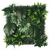 Decoración del hogar planta Artificial pared césped planta eucalipto rosa césped Panel valla cubierta decoración hogar 50*50CM - details 0