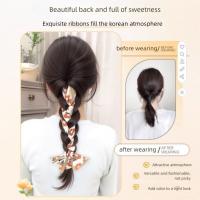 Diademas con cinta de flores para mujer, coleta larga, artefacto para el cabello de estilo coreano, peluca trenzada de boxeo sintética esponjosa - details 7
