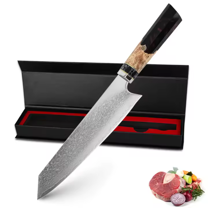 Cuchillo de Damasco de 8 pulgadas, utensilio de cocina de estilo japonés, VG10, de acero inoxidable, mango ergonómico - 1