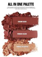 Resaltador de contorno de rubor 3 en 1, paleta de maquillaje, polvo de rubor facial Mineral mate para mejillas, iluminador brillante, bronceador - details 5