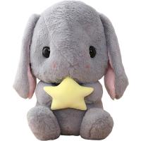 Conejo de Pascua de juguete suave, Animal de peluche con zanahoria, suave, encantador, realista, de orejas largas, de pie, rosa, (12,5 pulgadas/32cm) - details 0