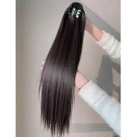 Peluca de cola de caballo con Clip de garra de 20/24 pulgadas, extensión de cola de caballo, Clip en cola de caballo larga y recta, peluca de cola de poni falsa esponjosa - details 7