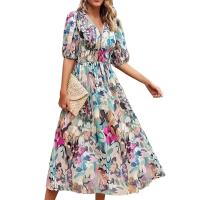 Vestido de verano de manga corta para mujer, vestidos estampados a la moda - details 1