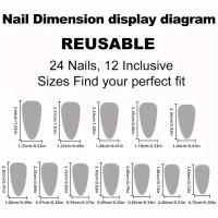 24 Piezas De Uñas Postizas Con Textura Mate De Diamante Rojo Puro Y Forma Almendra Para Uso Diario Y Fiestas Incluye 1 Strip De Rub Y 1 Jel - details 9