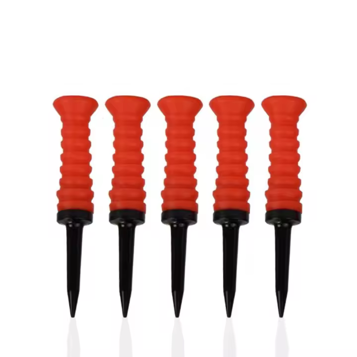 Tees de estabilidad de 83mm y 5 colores, Ayuda de entrenamiento de Golf de plástico de colores, Tees de Golf de goma, clavos cruzados de Golf, soporte de camiseta de estabilidad - 1
