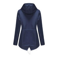 Camiseta impermeable con capucha a rayas de manga larga para mujer, longitud media - details 38