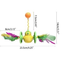 Juguete creativo y atractivo para gatos, juguete único y divertido para morder, pelota de plástico con plumas, pelota interactiva para gatitos - details 0