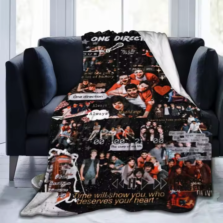 Manta ligera de franela Ultra suave para sofá, cama, uso en todas las estaciones, One Music Direction - 1